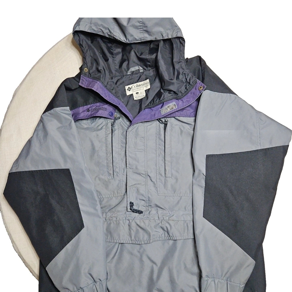 Columbia Gray and Black Windbreaker Jacket